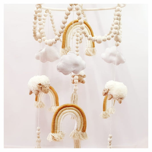 Beaded Boho Sheep Mobile