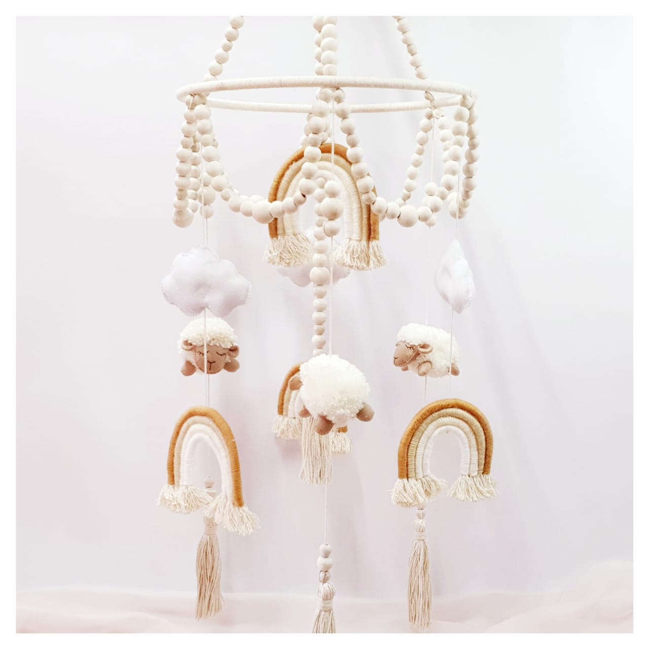 Beaded Boho Sheep Mobile