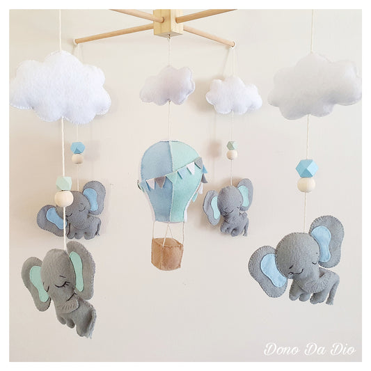 Elephant & Hot Air Balloon Mobile